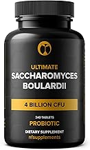 Saccharomyces Boulardii Probiotic Supplement 4 Billion CFU 240 Tablets Probiotics for Men & Women Supports Digestive & Gut Health (240, Saccharomyces Boulardii)