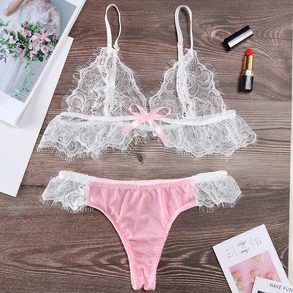 Indumenti da Notte Camis con Corsetto di Pizzo Sexy da Donna + Pigiama con Perizoma