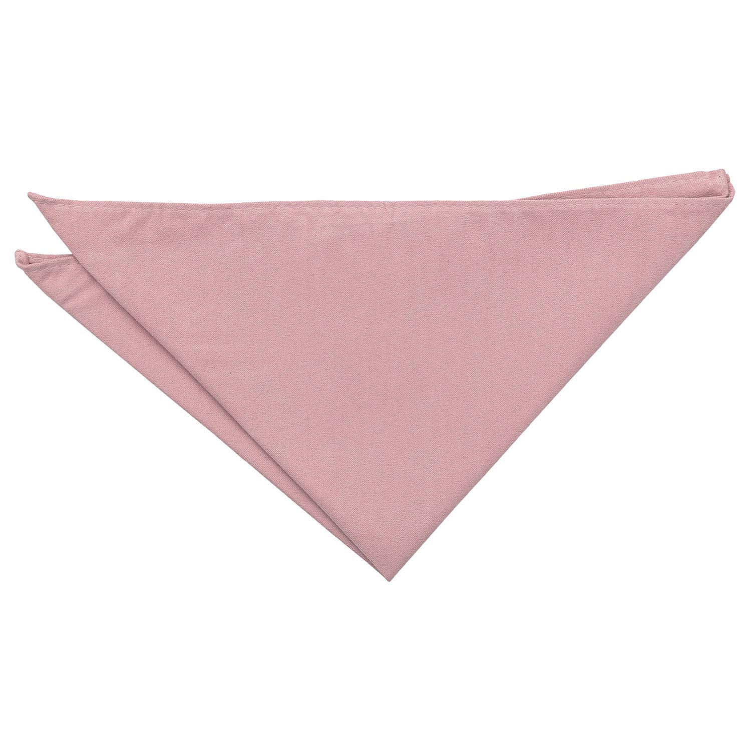 DQT Mens Plain Suede Pocket Square - Wedding, Business & Formal Suit Handkerchief - Dusty Pink