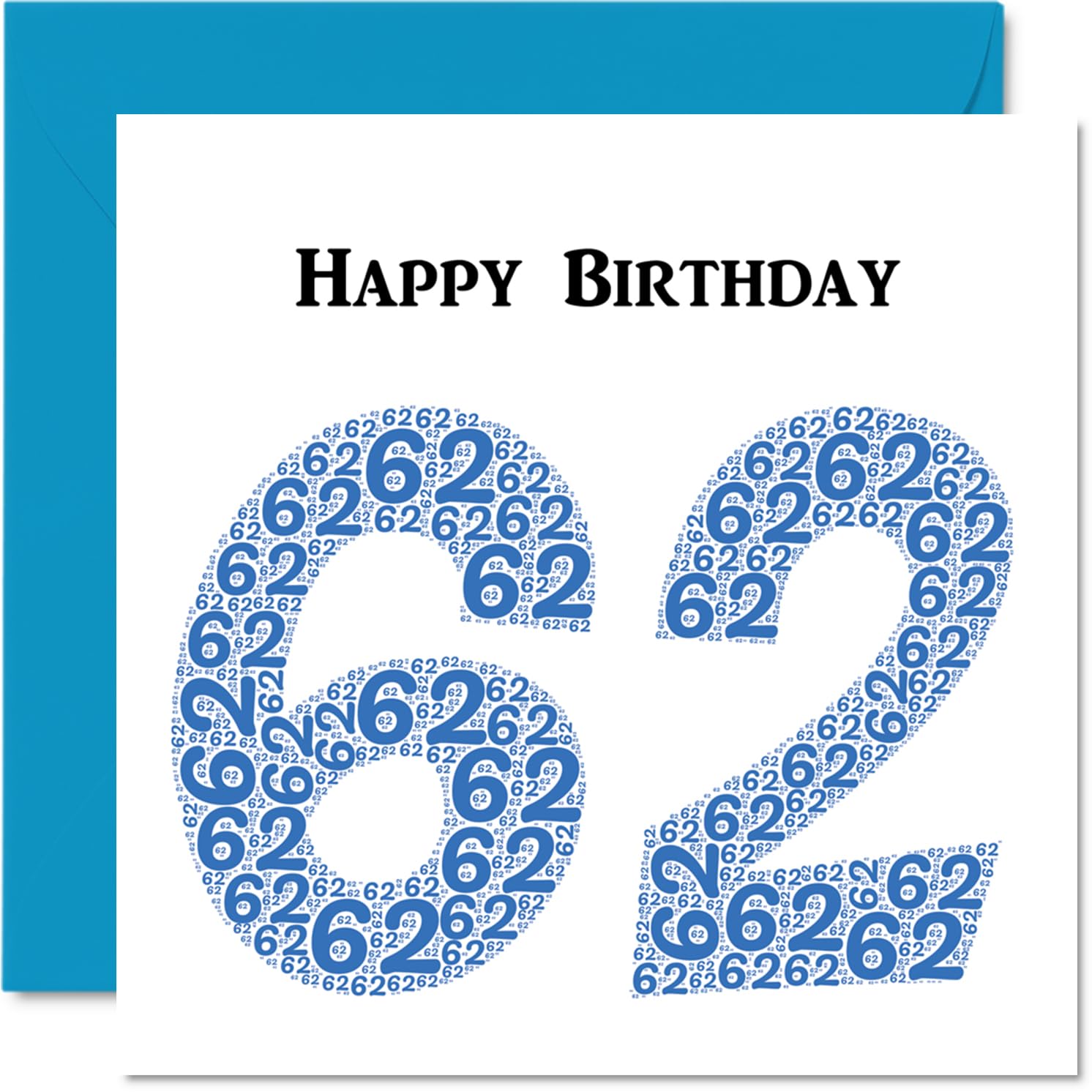 Fun 62nd Birthday Cards for Men - Shapecloud - Happy Birthday Card for Dad Mum Grandad Nanny Grandma Gran Uncle Auntie Cousin, 145mm Greeting Cards, Fun Card