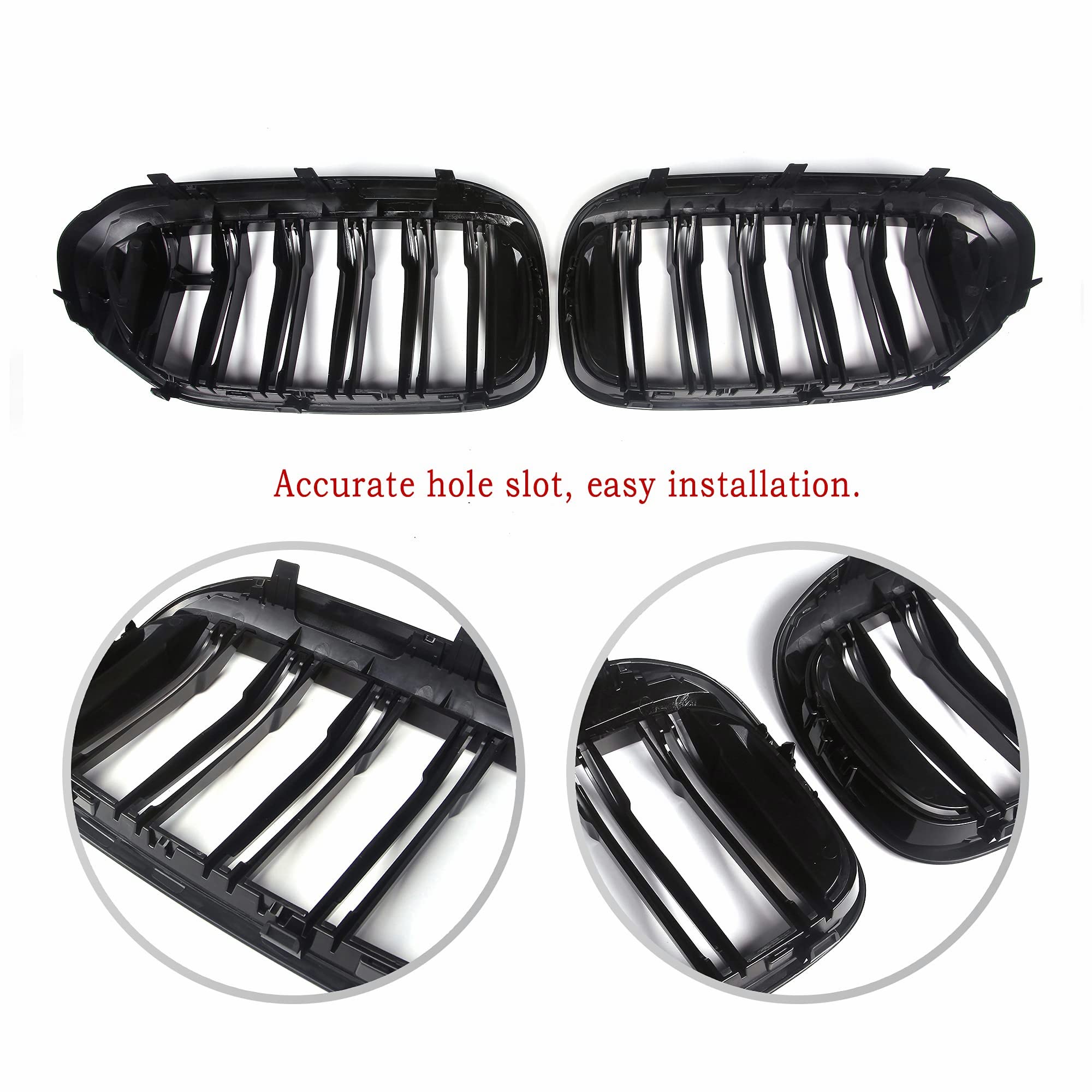 YIUBCZOQI Griglia A Doppia Lamella Nero Lucido Per BMW Serie 3 F30 F31 (2012-2018) – Sostituzione Facile E Look Sportivo Aggressivo