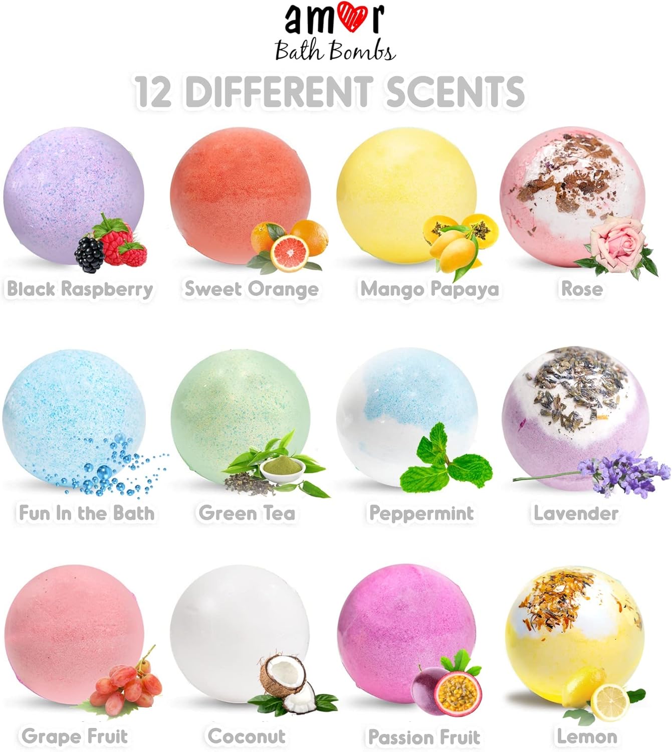 12 Bath Bombs Gift Set - 4.5 Oz Extra Large Handmade Vegan Bath Bombs for Women,Kids, Men, Mothers Day & Easter - Bulk Bath Ball Fizzies with Organic Moisturizing Shea Butter : Beauty & Personal Care
