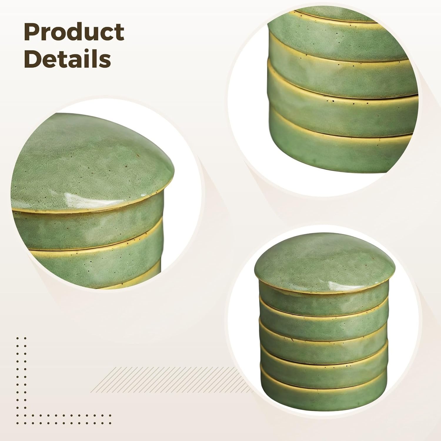 5-Dish Ceramic Watercolor Mixing Tray With Lid, Traditional Chinese Design For Watercolor And Ink, And Lightweight