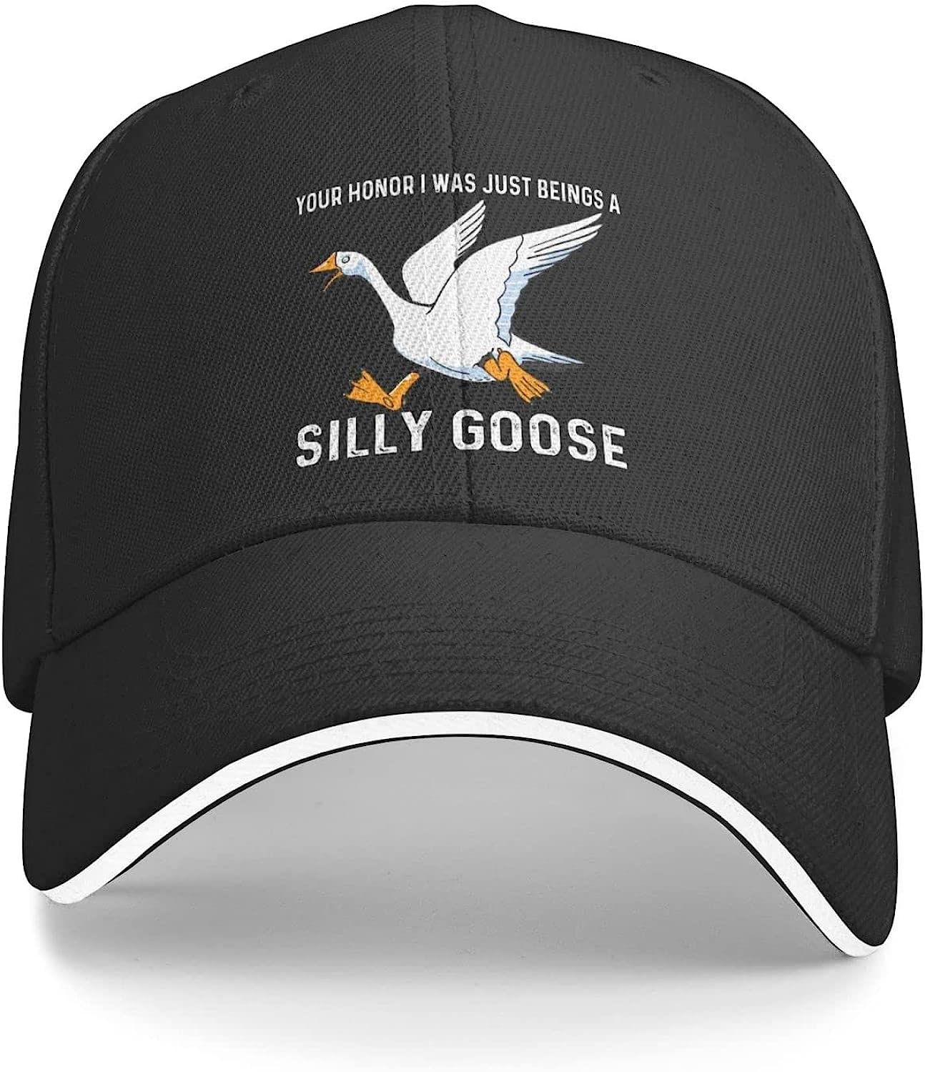 Loujin Unisex Black Baseball Cap Silly Goose Hat Your Honor I Was Just Beings A Silly Goose Cap For Men Baseball Hat Funny Hat