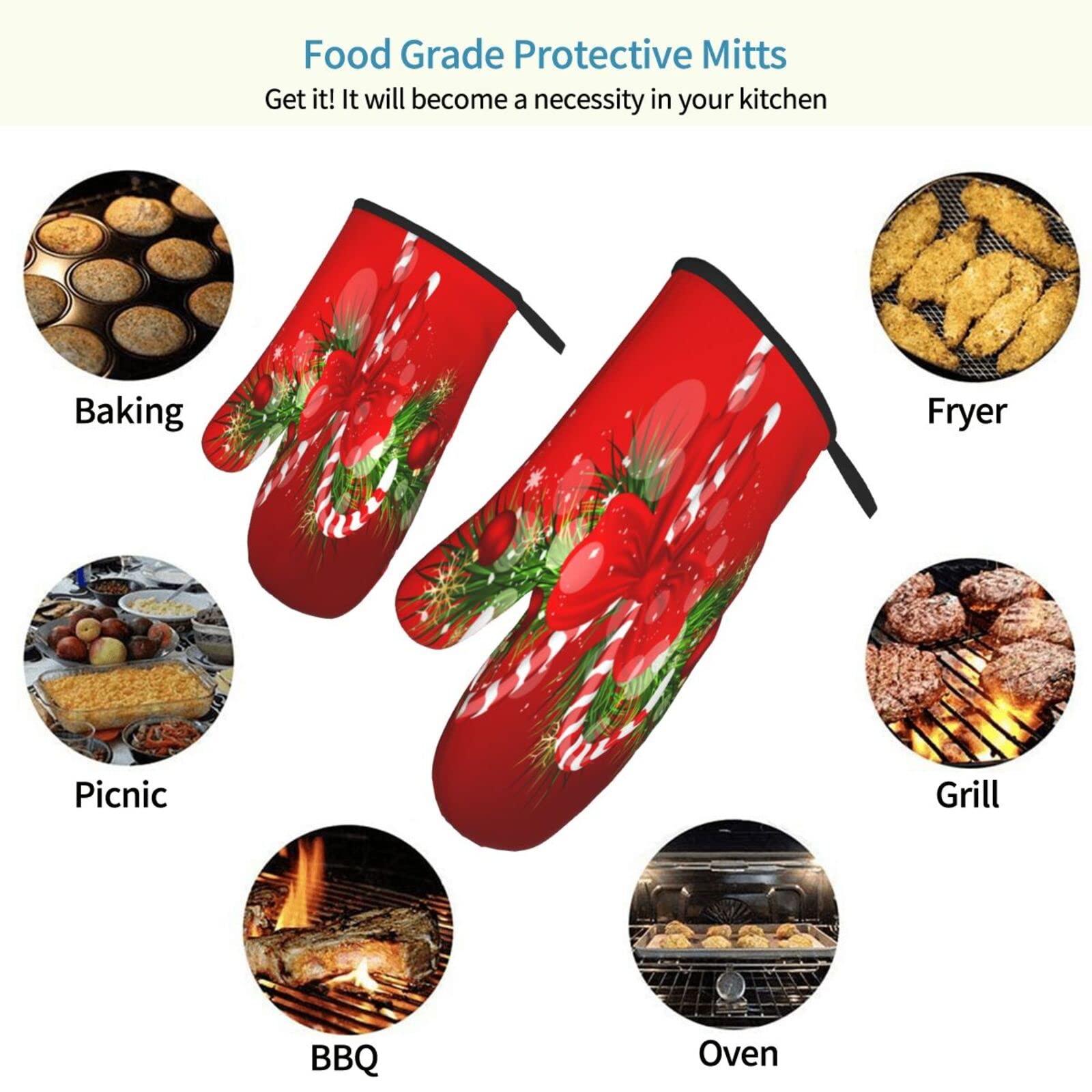 Weihnachtliche Ofenhandschuhe & Topflappen-Set Mit Schneeflocken-Muster – Praktisch & Dekorativ Für Küche & Grill