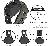 Vista 5 de ISABAKE Correa de reloj Garmin de silicona suave para Garmin Vivoactive 3/Samsung Galaxy Active 2/Garmin Forerunner 245/245 Music 645/Forerunner 645