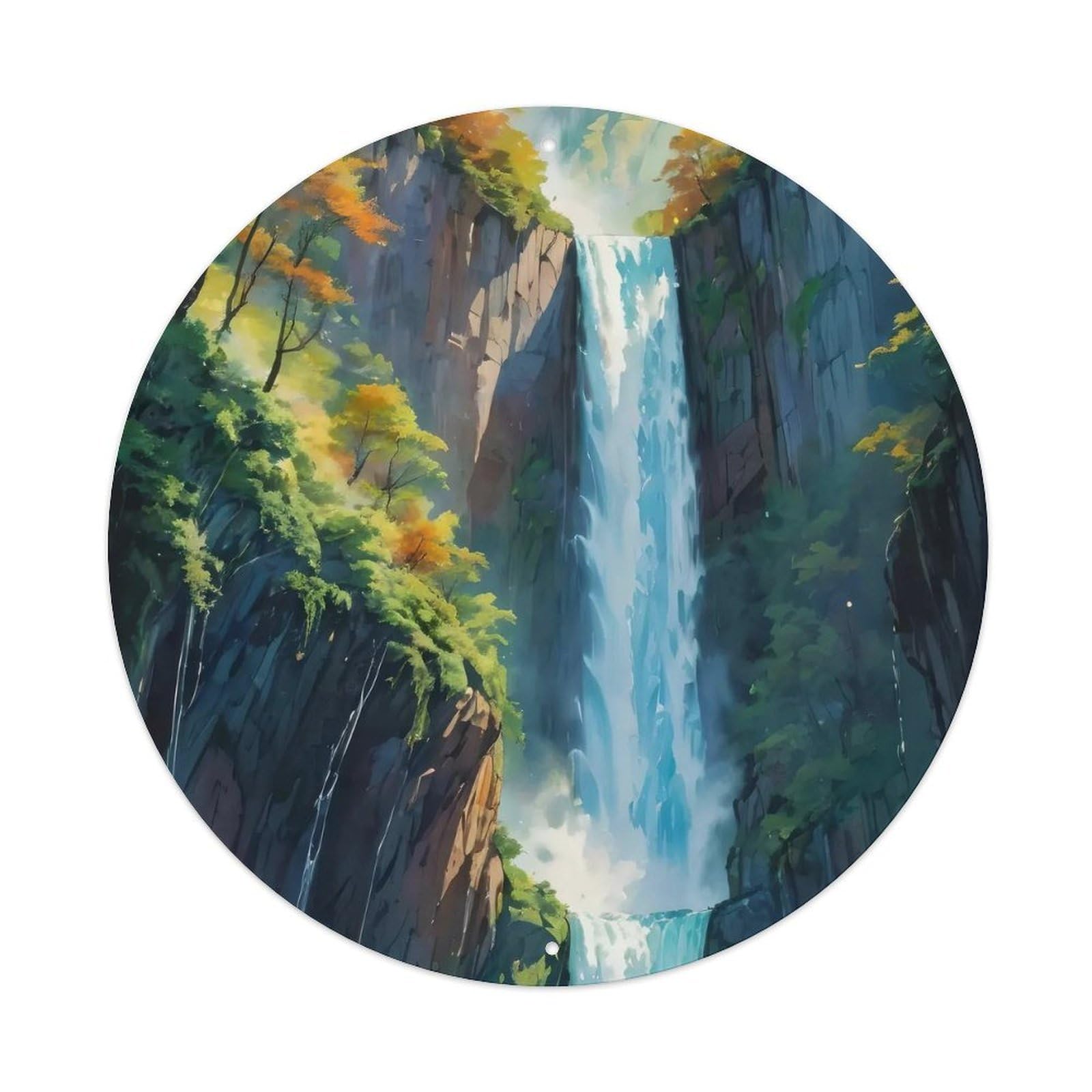Waterfall Leaping Water Flow Metal Tin Sign