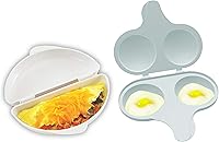 Nordic Ware Microwave Egg Poacher & Omelet Pan Set - 2-Cavity Non-Stick, BPA-Free, Made in USA