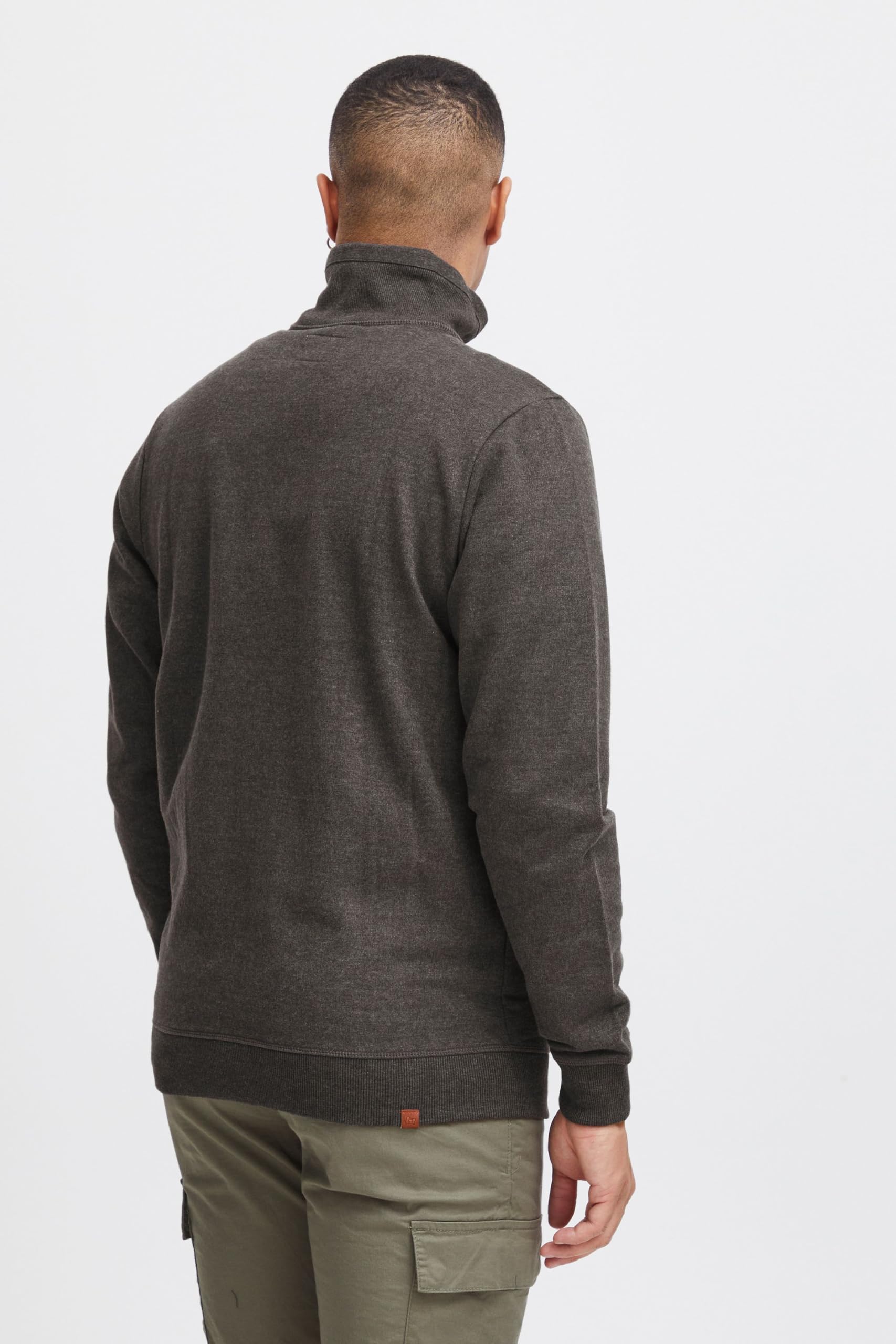 BLEND BHAlio Homme Veste en Sweat Cardigan Sweatshirt avec Fermeture éclair Col Montant Poignets côtelés Mélange de Coton Regular Fit