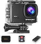 Apexcam 4K 60FPS 64MP WiFi EIS Action Camera Underwater Waterproof Camera Sports Camera Camcorder Ultra HD 40M 2.4G Wireless Remote Control 2.0'' LCD Screen 2x1350mAh Batteries and Accessories