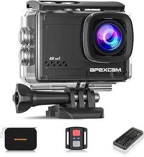 Apexcam Sports Camera 4K60 EIS with Organizer Bag WiFi Underwater Camera Waterproof 40M Action Camera Wide Angle 2.4G Remo…