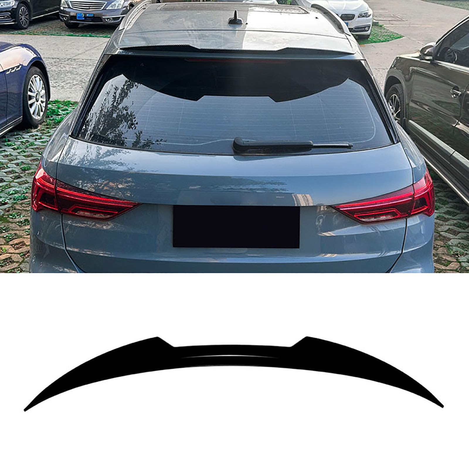 YPFYBHD Compatible with Audi Q3 F3 SUV 2019+, Car Rear Roof Trunk Spoiler Wing Air Deflector Tuning Exterior Accessories,glossy black