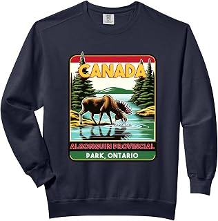 Retro Algonquin Provincial Park Canada Vintage Moose Love Comfort Colors Adult Sweatshirt