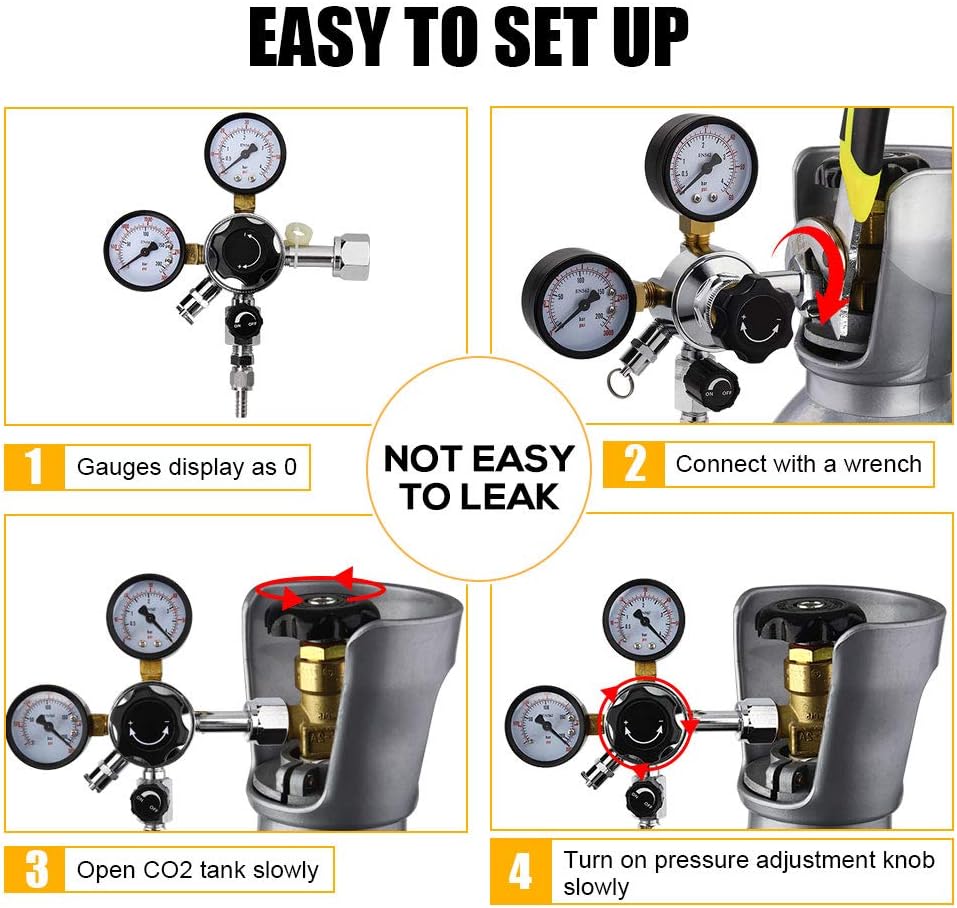 Kegs & Kegging Quick Disconnect CO2 Kegerator Regulator with Pressure