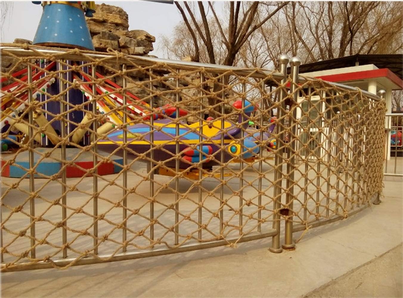 Decorative Jute Hemp Netting Bird Climbing Net Truck Cargo Net Wall Decoration Netting Protective Fence Netting (6mm Rope 10cm Hole) (Size : 2×6m)