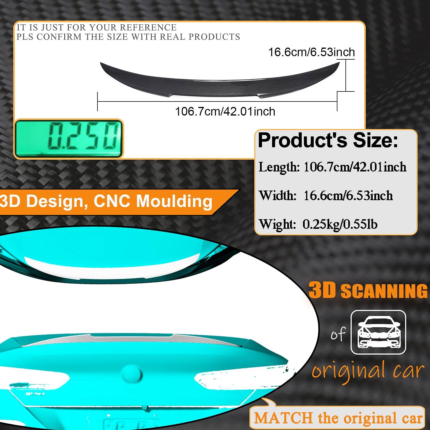 MCARCAR KIT Real Carbon Fiber Trunk Spoiler for BMW 8 Series G16 840i 850i Gran Coupe & F93 M8 2018-2025 840i&840 xDrive Rear Boot Lid Highkick Tail Wing Lip