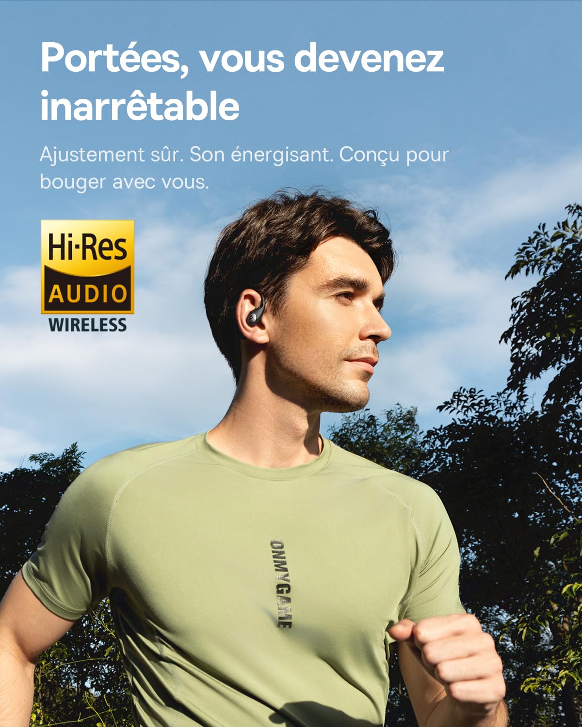 Baseus Eli Sport2 Écouteurs Intra-Auriculaires Ouverts pour Le Sport avec Courbe S Confortable, Lecture 45H, SuperBass 2.0, IPX7, Bluetooth 6.0, 4 Micro KI clairs, écouteurs de Sport pour Fitness et