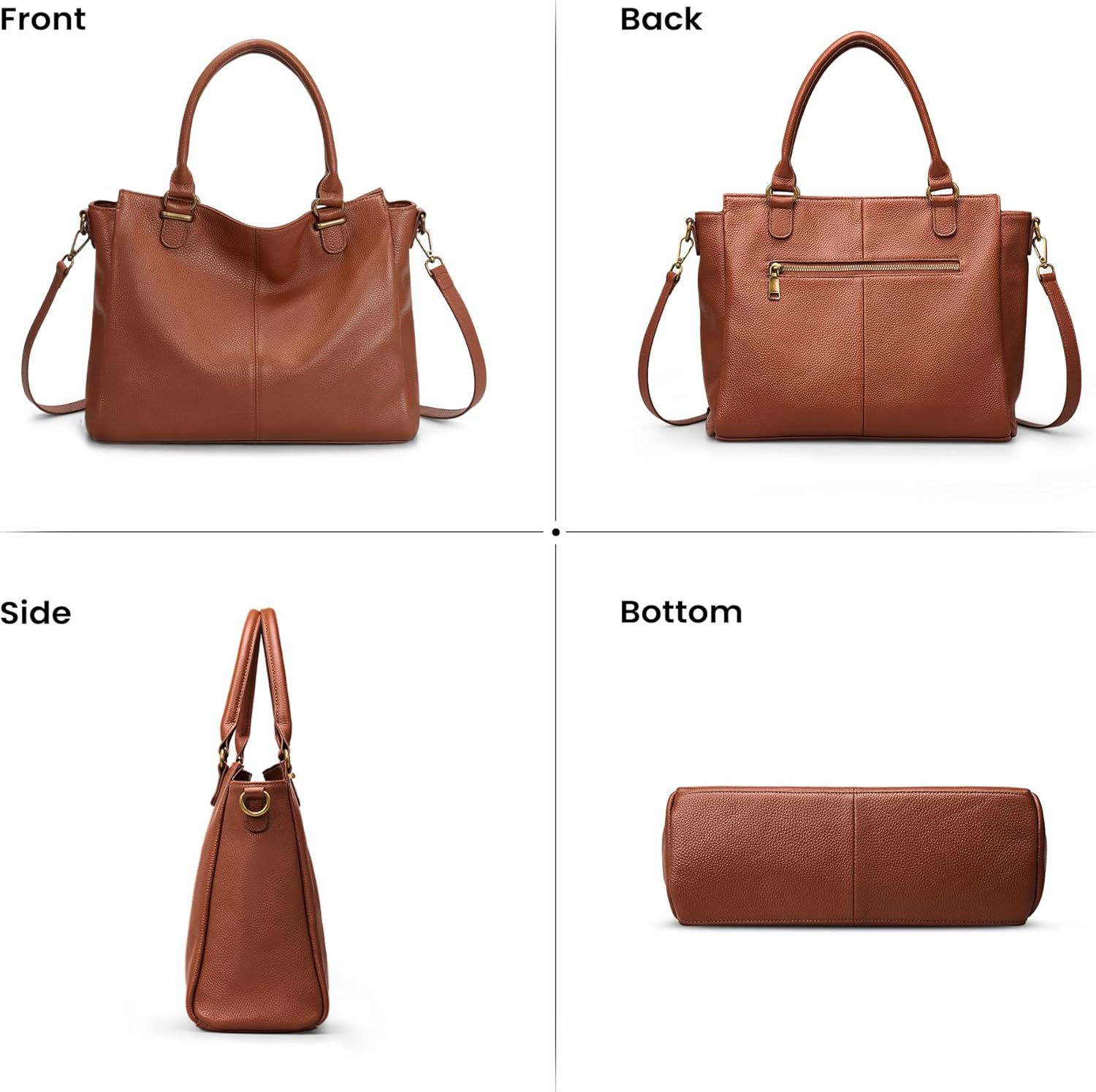 befen Soft Genuine Leather Purses for Women Medium Tote Bag Handbags Crossbody Bags with Top Handles Shoulder Satchel Purse - Image 7