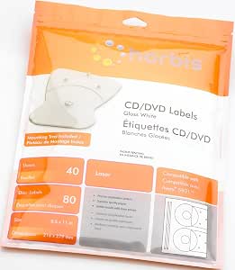 Amazon.com : Laser CD/DVD Labels - Glossy 80 Disc Labels + Label ...