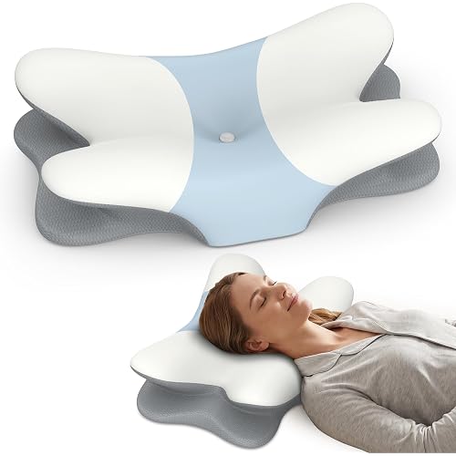 Cervical Neck Pillow - Contour Memory Foam Pillows for Pain Relief, Ergonomic Pillow for Sleeping, Side Sleeper Pillow for Neck Support, Orthopedic Bed Pillow for Side Back Stomach Sleepers