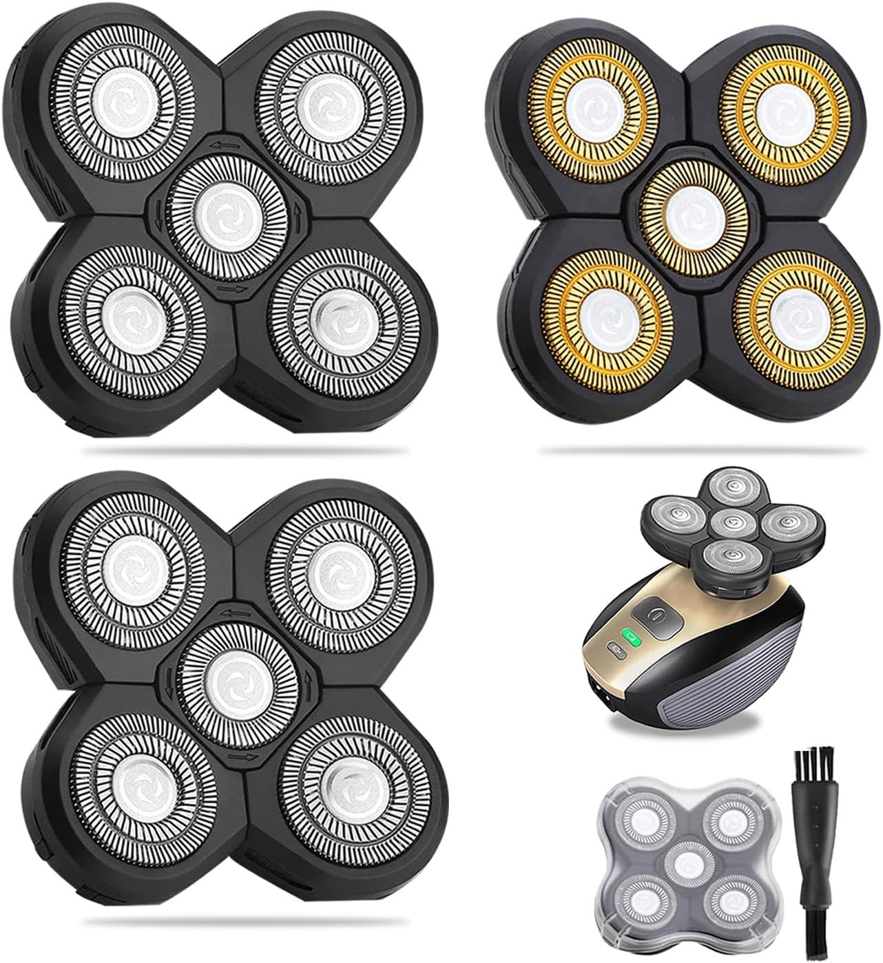 FOXSONIC 3 Pcs 5 Blades Universal Shaver Heads for Freebird FREEDOM FREEBIRD and Other Brands Head Shaver