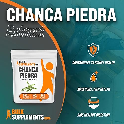 Miniatura 2 de BulkSupplements.com Polvo de extracto de piedra de Chanca  Extracto rompepiedras  Suplemento rompedor de piedra Chanca  Suplemento renal