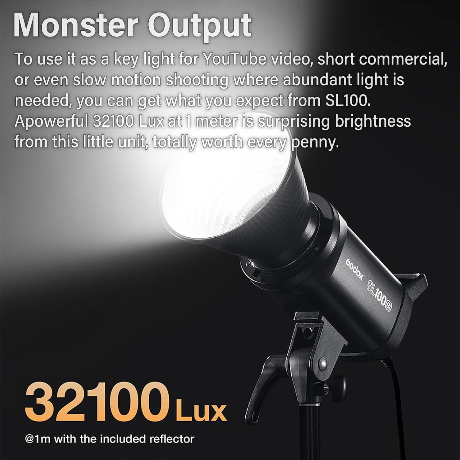 Godox SL100Bi 2 Light Kit 100W Continuous LED Video Light bowens mount photography lighting with Softbox Light stand for video recording, YouTube Gaming keylight, Portrait Shooting, Location Interview