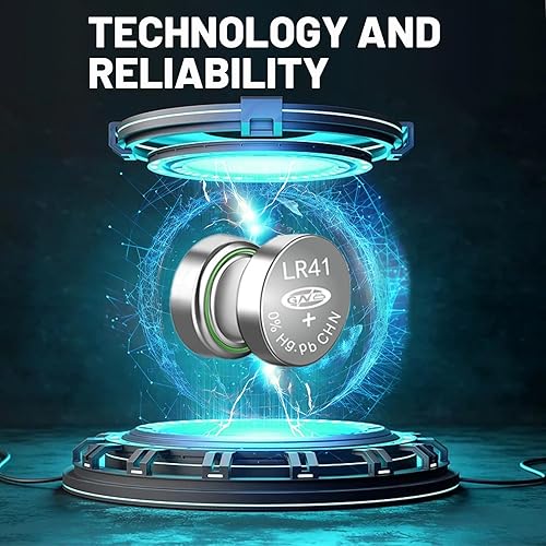 Miniatura 6 de Paquete de 100 pilas de botón LR41 AG3 392 384 192 SR41 L736 LR736 1.55V pilas de botón de celda de moneda, batería alcalina premium para audífonos,