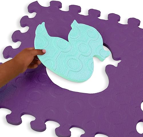 Miniatura 3 de B. toys Tapete de suelo de animales - 12 azulejos de espuma entrelazados y extraíbles - Azulejos gruesos de rompecabezas para recién nacidos, niños