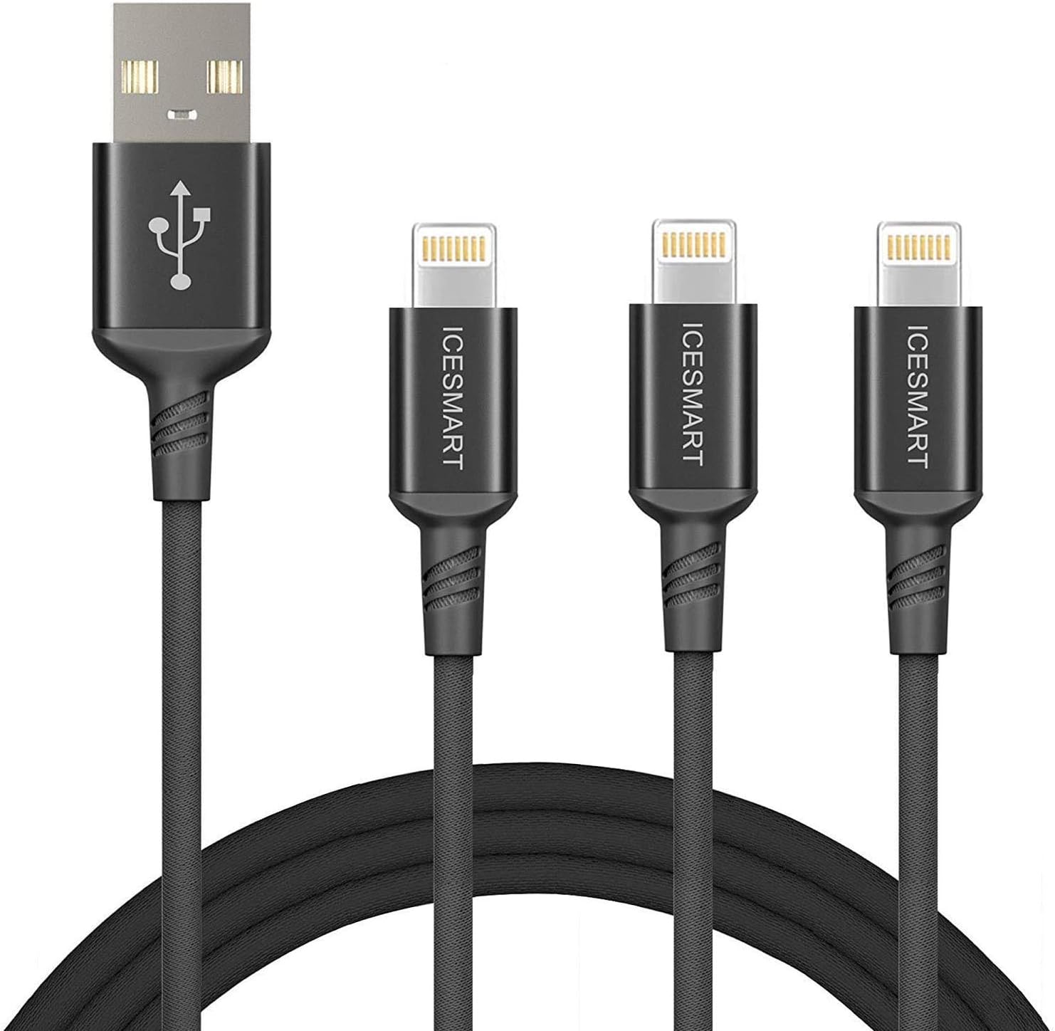 Icseio iPhone Charger Cable 6ft,Long Lightning Cable 3Pack 6Feet Nylon Braided iPhone Cord for iPhone 11 Pro Max X XS XR / 8/8 Plus / 7/7 Plus / 6/6 Plus / 5S / iPad iPod