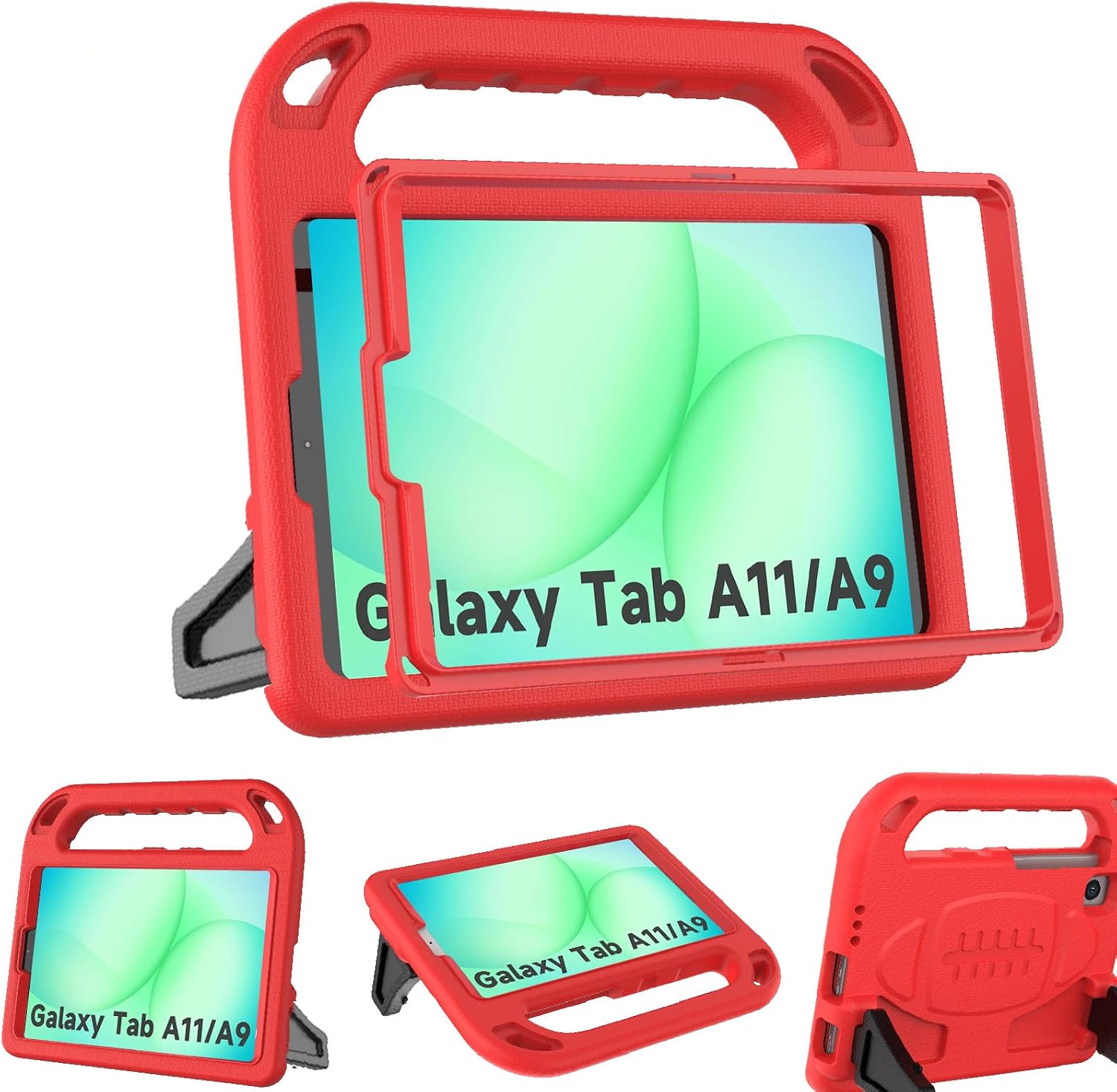 BMOUO Kids Case for Samsung Galaxy Tab A11 8.7 Inch 2025/A9 8.7" 2023 /Tab A7 Lite 8.7" 2021- with Built-in Screen Protector, Shockproof Samsung Galaxy Tab A11/A9/A7 Lite Case 8.7 Inch - Red