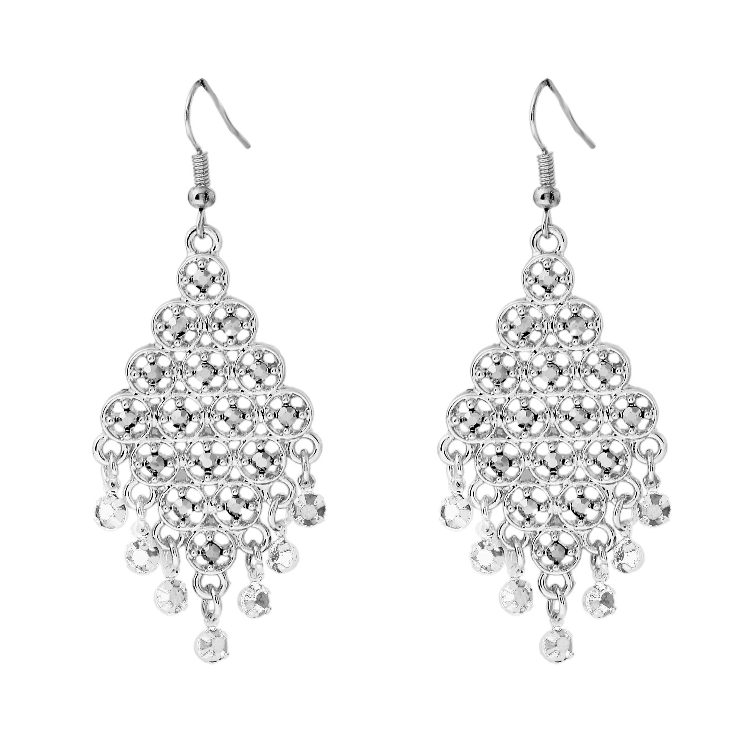 Women's Chandelier Drop Earrings Gift Wrapped Fashion Gold Cutout Tiered Dangle Drop Earrings