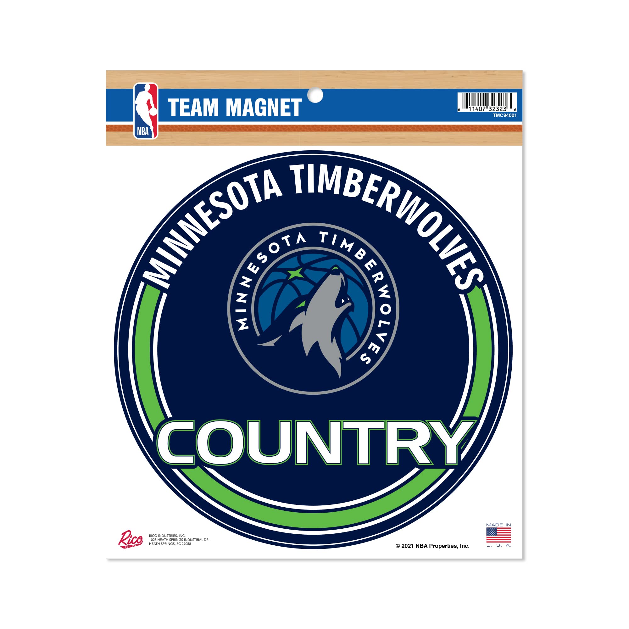 Rico Industries NBA Minnesota Timberwolves 8" Round Magnet