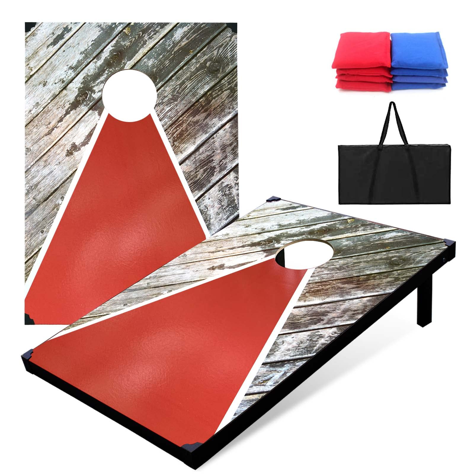 Corn Holes Outdoor Game Set: Cornhole Set Tailgate Size with 8 Corn Hole Bean Bags, MDF Wood Cornhole Boards Set for Lawn Barkyard Family Friends Party