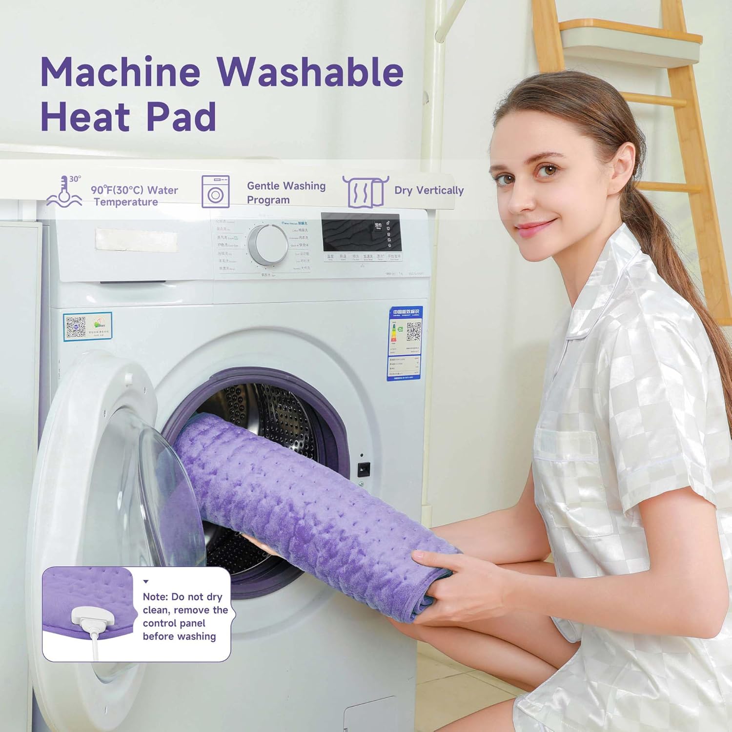 Heating Pad for Back Pain Cramps Relief, 17"x33" Extra Large Heating Pad Portable Heating Pads Birthday Christma s Gifts for Women, 6 Heat Levels, 4 Time Setting