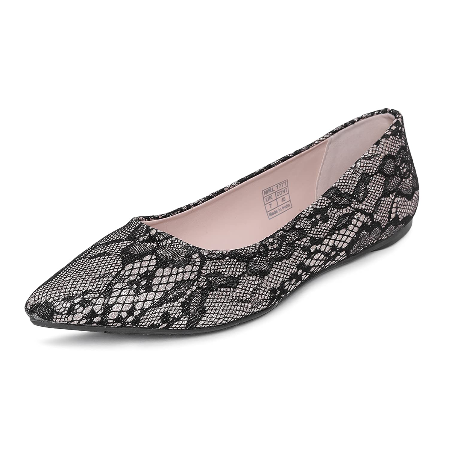 Mode By Red Tape Womens MRL177A Black & Gold Ballet Flat (MRL1777A) (B097CJ725J) Amazon Price History, Amazon Price Tracker