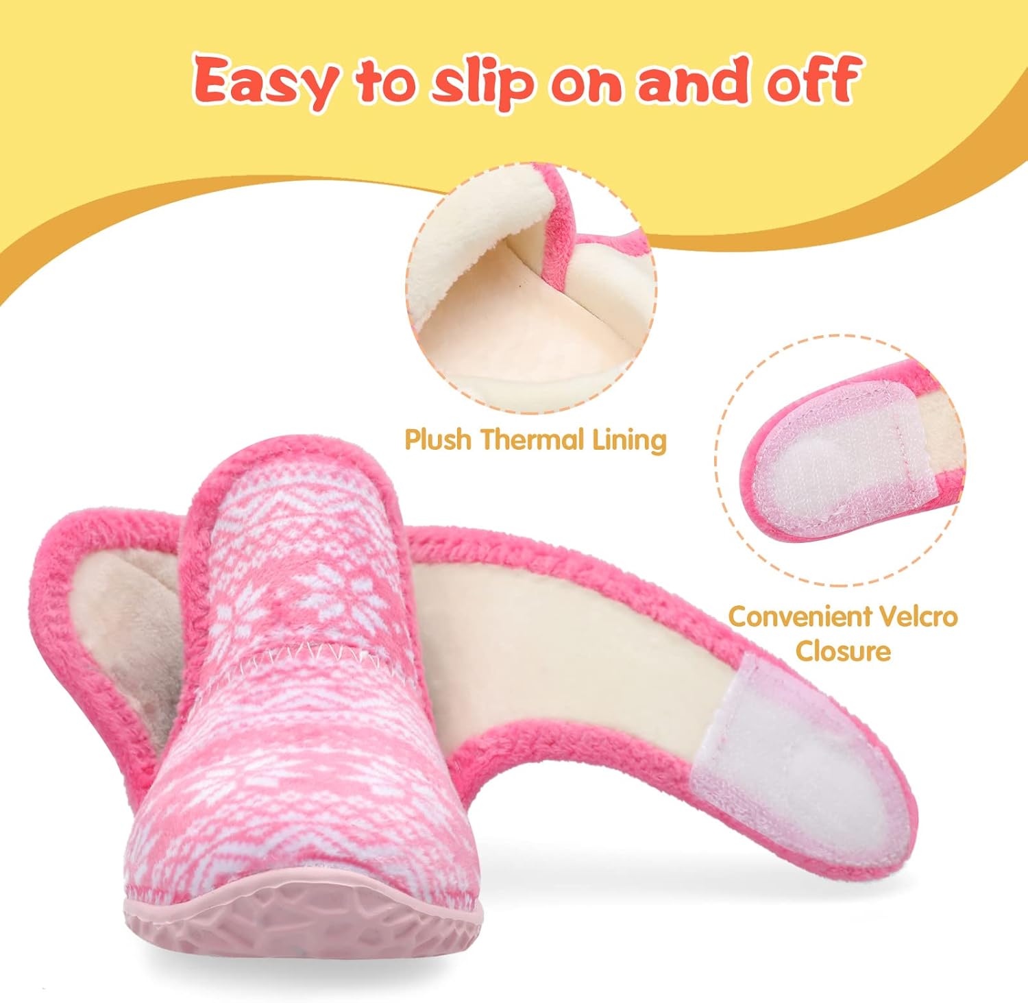 LeIsfIt Toddler Slippers Boys Girls House Slippers Kids Winter Boots Warm Lightweight House Shoes Non-slip Indoor Slipper Shoes - Image 3
