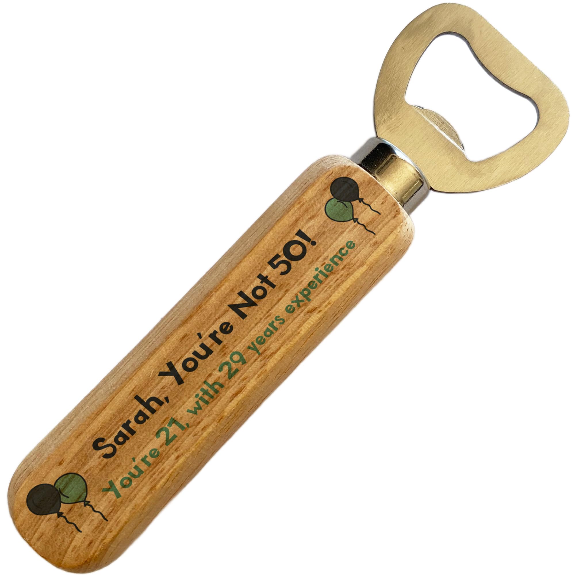 Personalised Novelty 50th Birthday Gift for Him Her Friend Wood Bottle Opener Funny 50th Gift