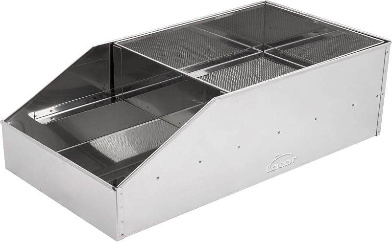 Recipient pentru făină Lacor 50450 din oțel inoxidabil cu capac cu sită, 50x26,5x18 cm, pentru uz profesional