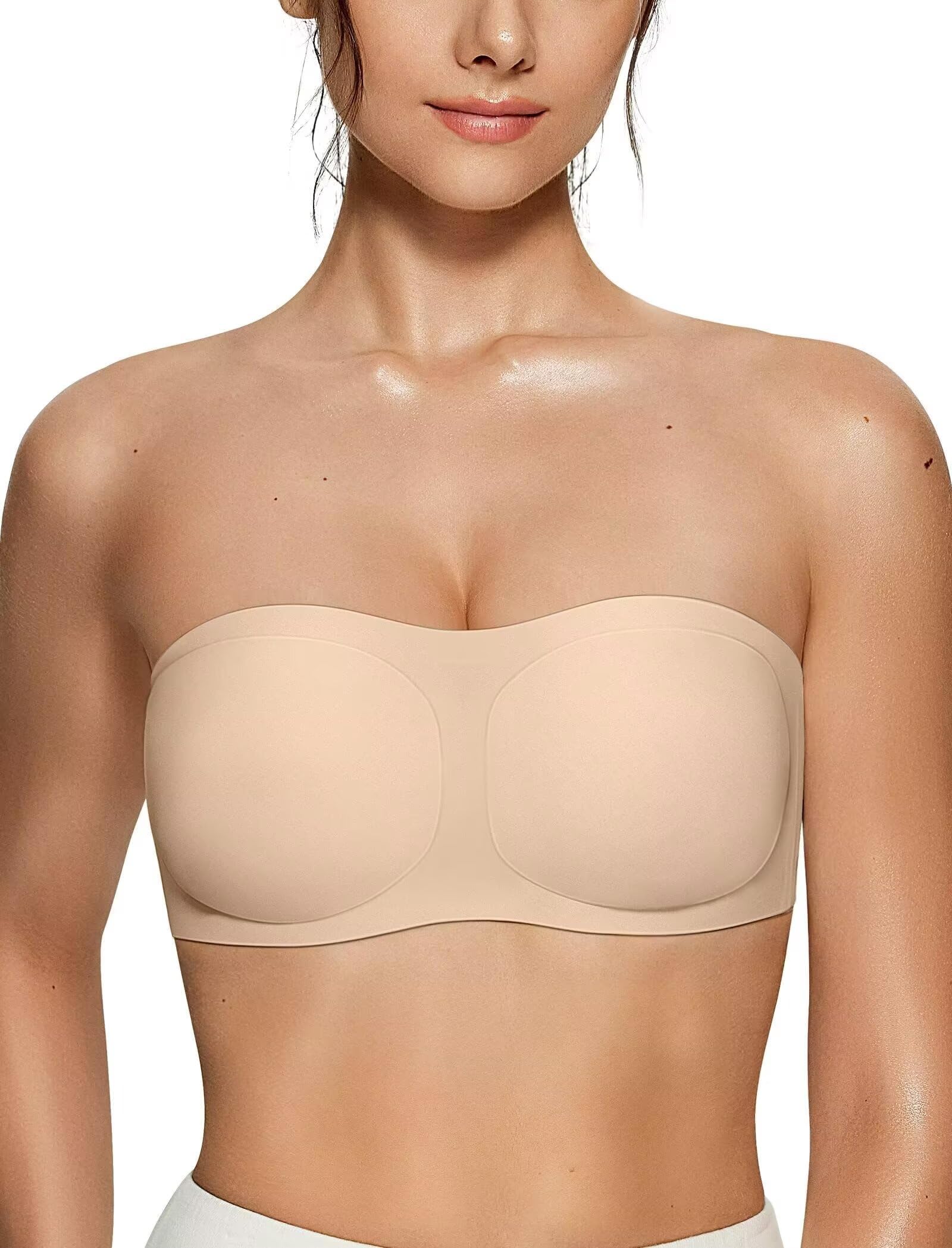 Vertvie Strapless Bra Jelly Push Up Seamless Wireless Tube Top