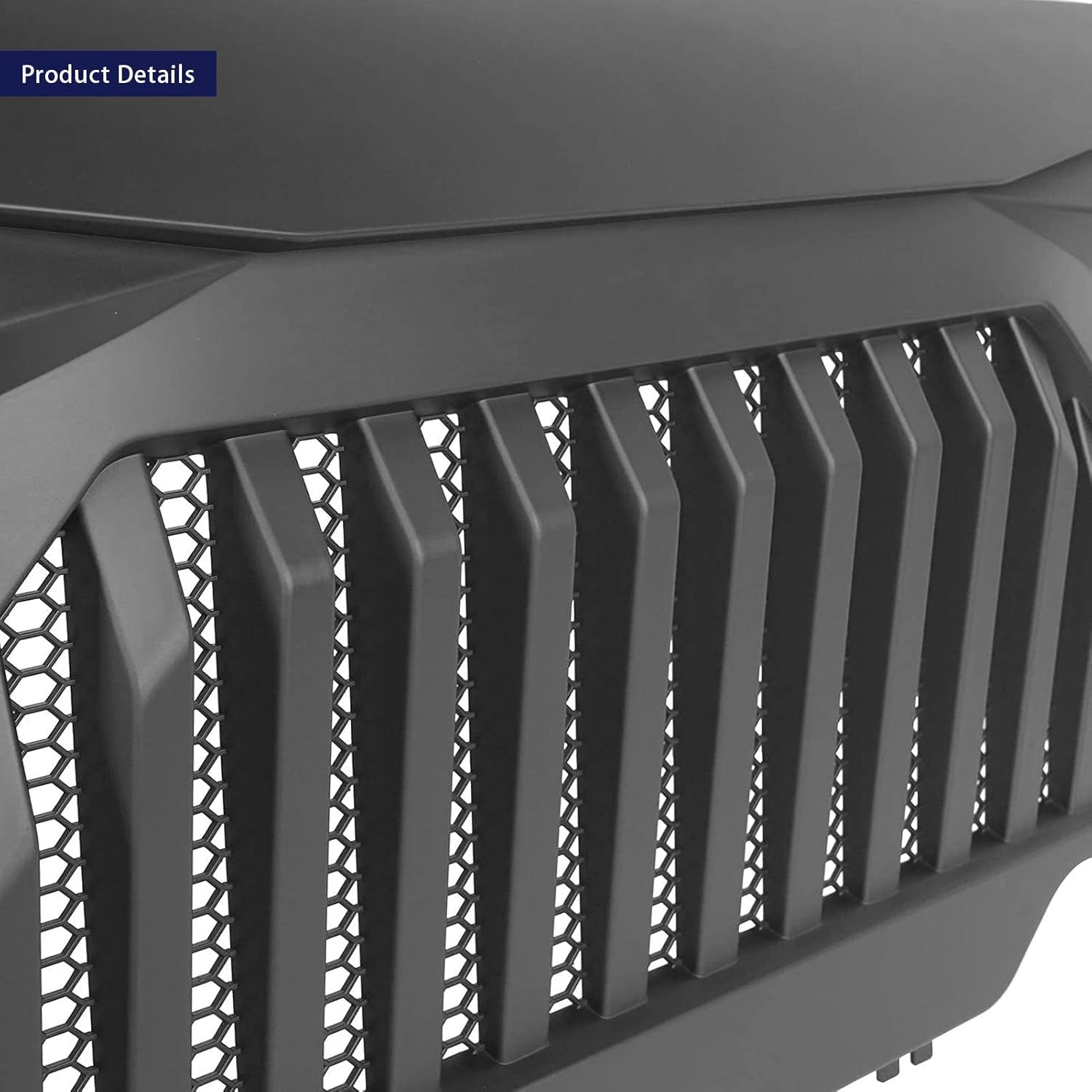 TJ Wrangler Front Grille Grill for 1997-2006 Wrangler TJ LJ Vader Mesh Inserts Grille (Angry Bird Black)
