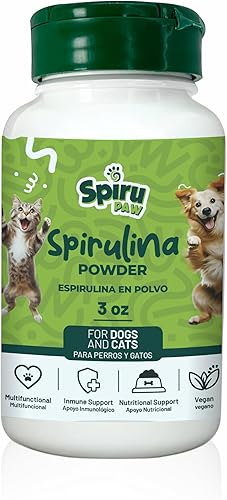 Polvo de espirulina para perros y gatos – Suplemento natural para mascotas a base de plantas del desierto de Atacama – Polvo de microalgas densas en