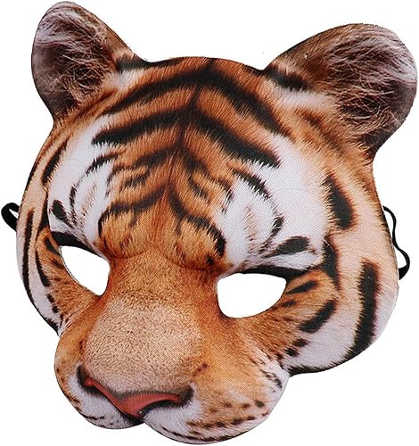 Miniatura 9 de Divertida máscara de Halloween de animales, máscara de media cara peluda, máscara de conejo, disfraz de Halloween, cosplay, carnaval, fiesta,