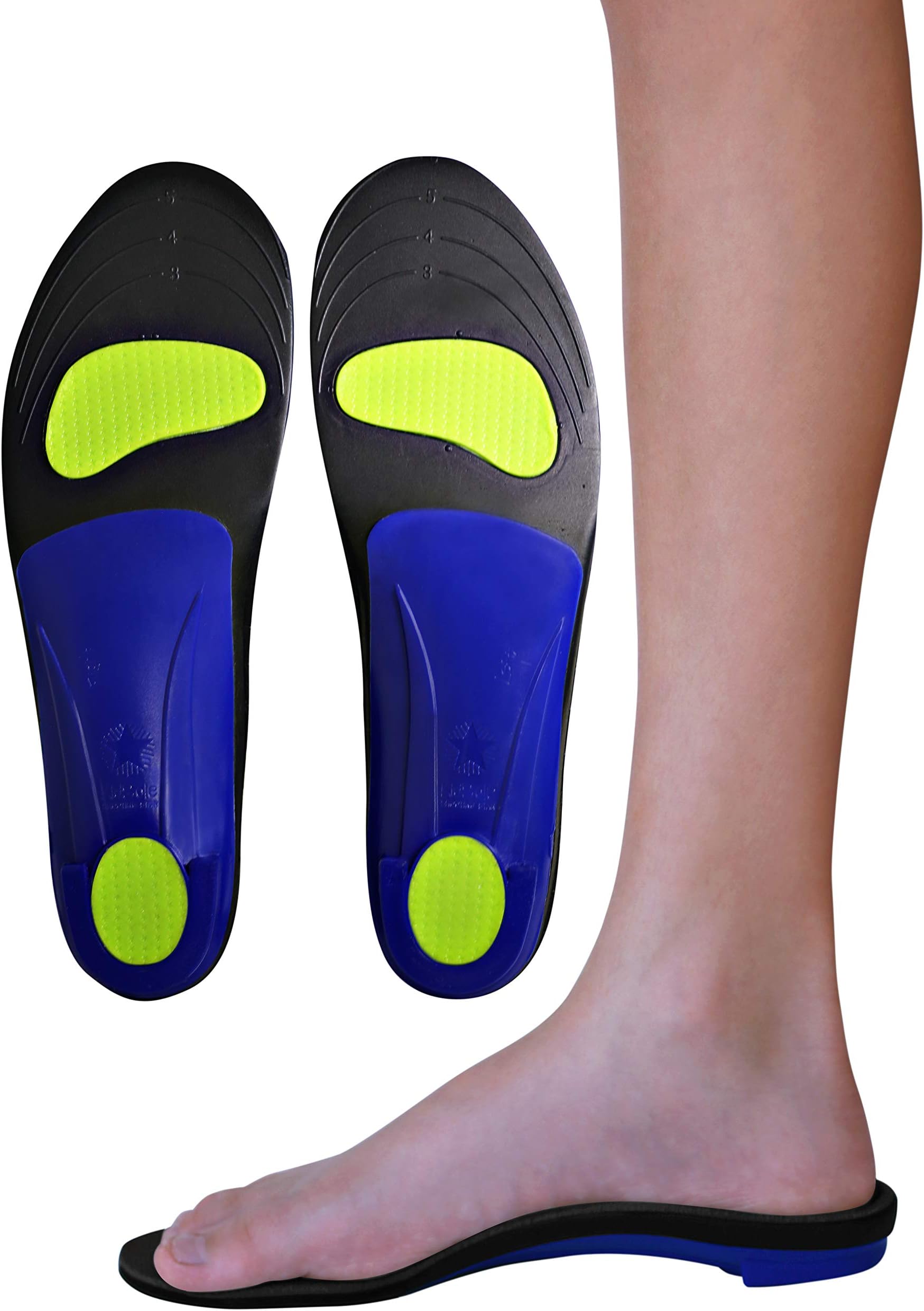 KidSole Shooting Star: Arch Support Posture Correcting Insole. Slim & Lightweight Design with Memory Foam Top. ((24 CM) Kids Size 3-6)