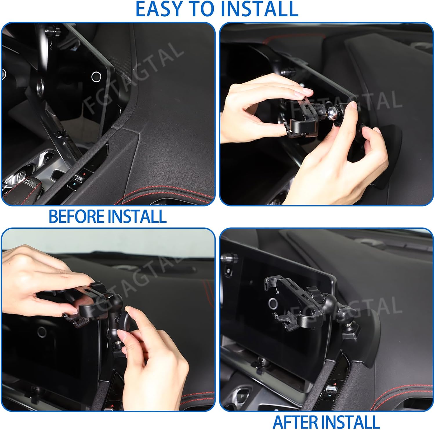 Car Phone Mount Fit for Chevrolet Corvette C8 2020-2025, Cell Phone Holder for Center Console Air Conditioner Side Panel, Handsfree Air Vent Phone Stand, Style D