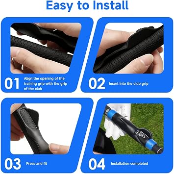 Golf Grip Training Aid, Golf Grip Trainer Rubber for Correct Hand Position Lightweight Anti-Slip Grip Trainer Golf Ideal for Right-Handed Develops Muscl