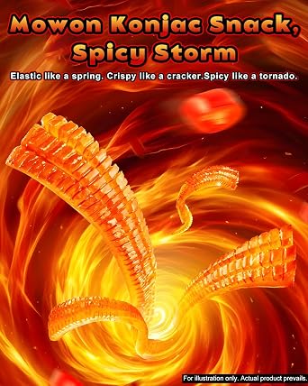 Mowon Konjac Snack, Spicy Flavor, 6 Bags (54g), Low Calorie, Low Calorie, High Fiber, Paste Refreshing Crunchy-tender Chinese Food, HALAL Certified, Healthy Alternative