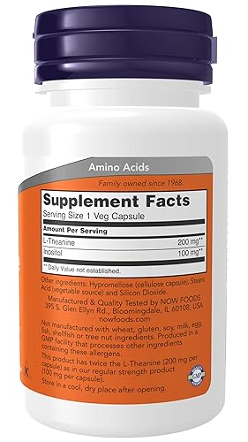 Miniatura 2 de Now Foods Manejo del estrés de L-teanina 200 mg, 60 cápsulas (paquete de 2)
