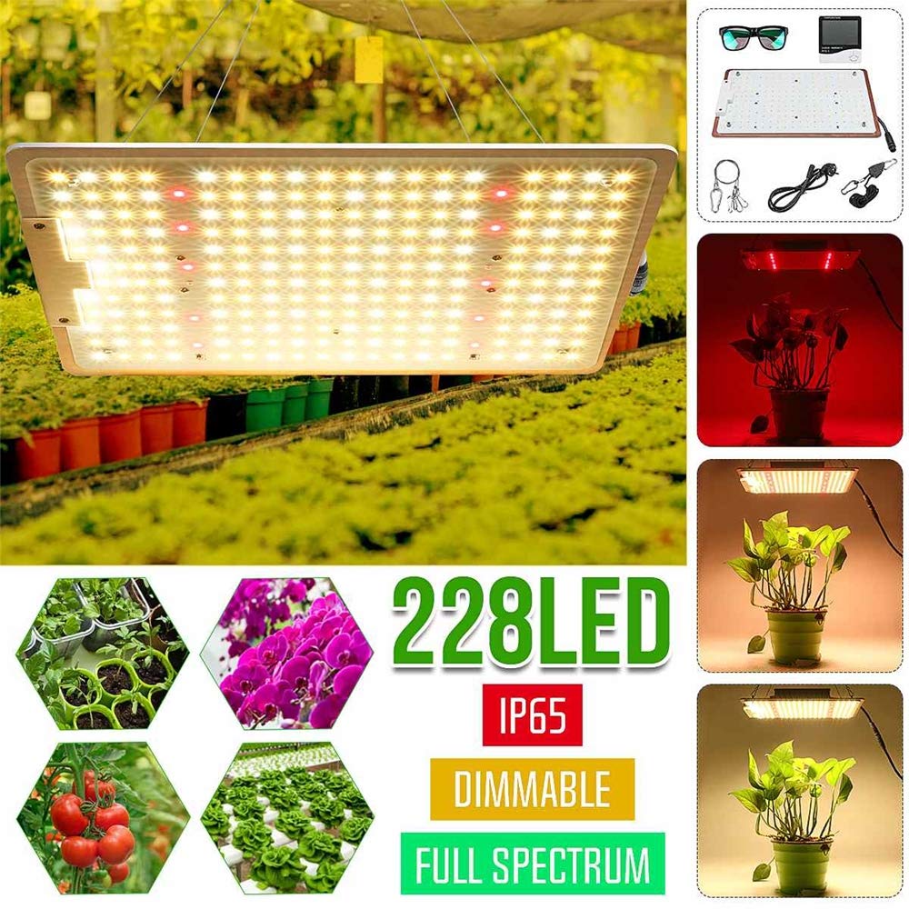 Lámpara de Planta LED regulables de 2000W, 228 LED Ultrafino IP65 Impermeable Espectro completo Lámparas de cultivo de plantas de placa cuántica para carpa de invernadero interior