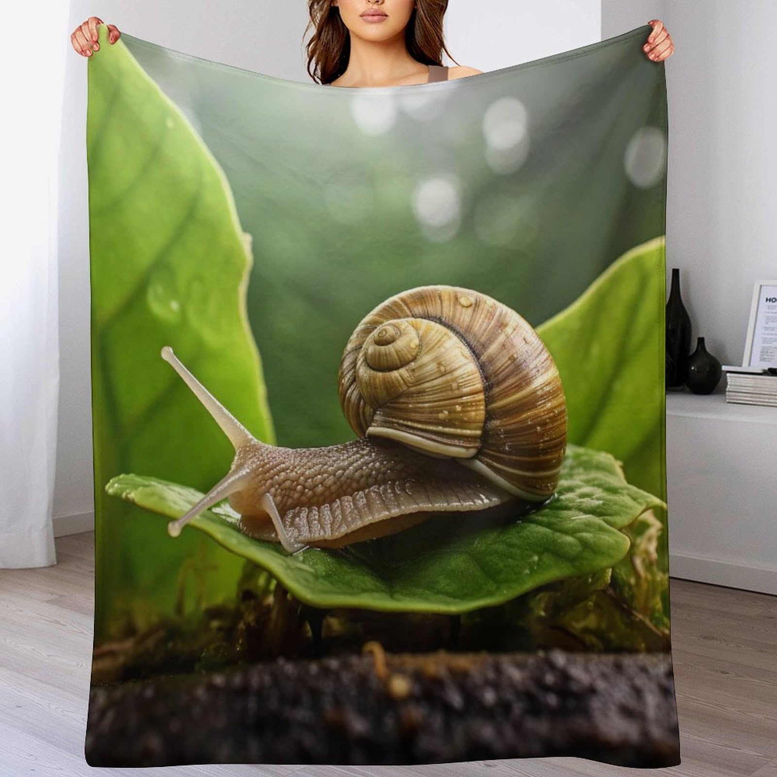 Couverture polaire escargots en flanelle douce 100x130 cm pour lit et canapé